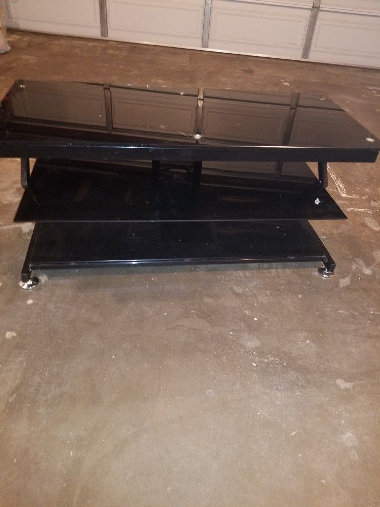 Black Glass TV Stand