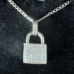 Diamonds 14K White gold Locket necklace