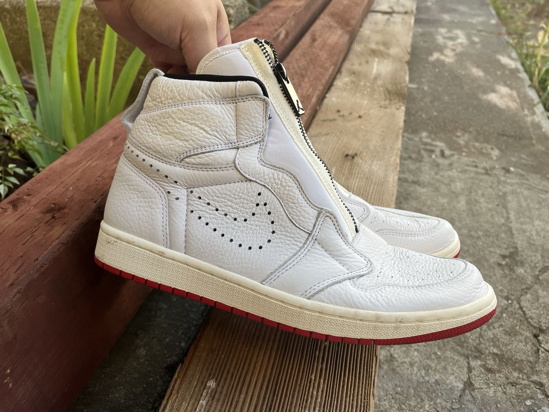 Air Jordan 1 Retro High Zip White University Red