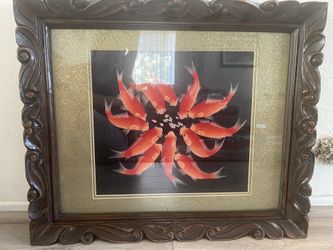 Chinese Fish Wall Art with Frame