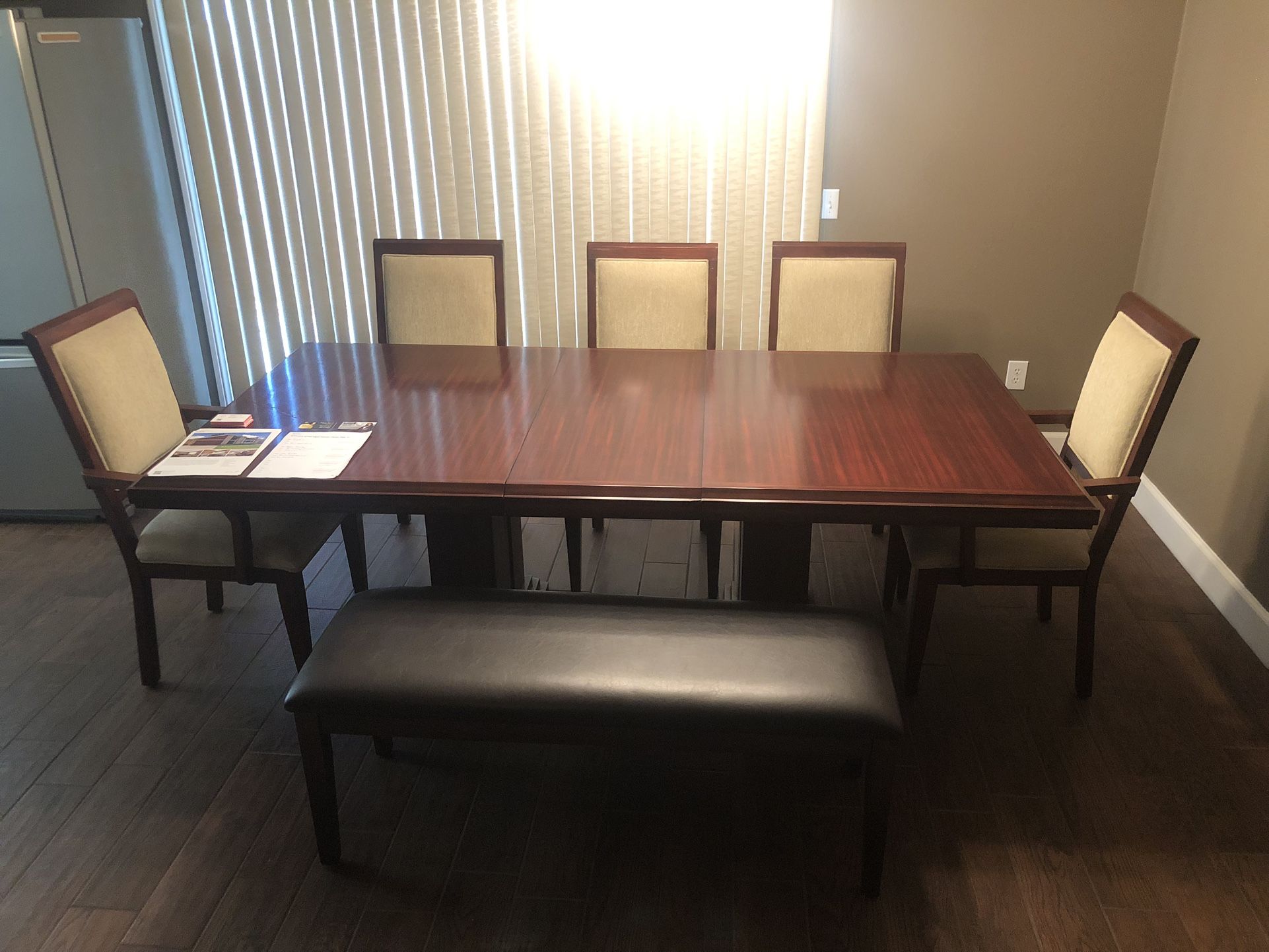 Kitchen Table  with 5 chairs  and bench