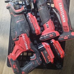 Craftsman Power Tools 3 Batteries No Charger