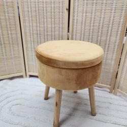 Velvet storage  vanity stool