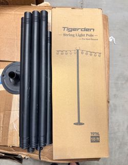 Tigerden 10 ft outdoor string light poles - set of 2