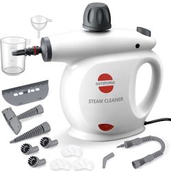 Handheld Steam Cleaner, Pressurized Multi-Surface Steam Shot with 13 Accessories, Safety Lock, Steamer for Cleaning Floor, Upholstery, Grout, Windows,