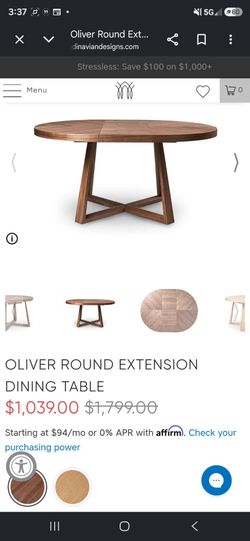 Dania Oliver Round Extension Dining Table