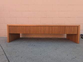 Modern Oak Wood Low Profile TV Console