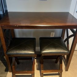 Dark Wood Table & Chairs