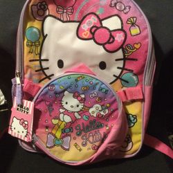 Hello Kitty School Backpack 2pc New