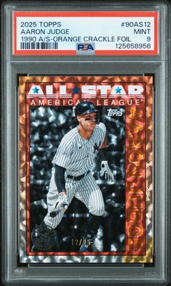 AARON JUDGE /25 PSA 9 2025 Topps Orange Crackle Foil #90AS12
