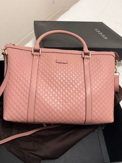 Gucci Microguccissima Pink Leather Tote Bag