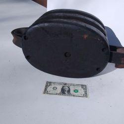 Antique Wooden Block Tackle Hoist