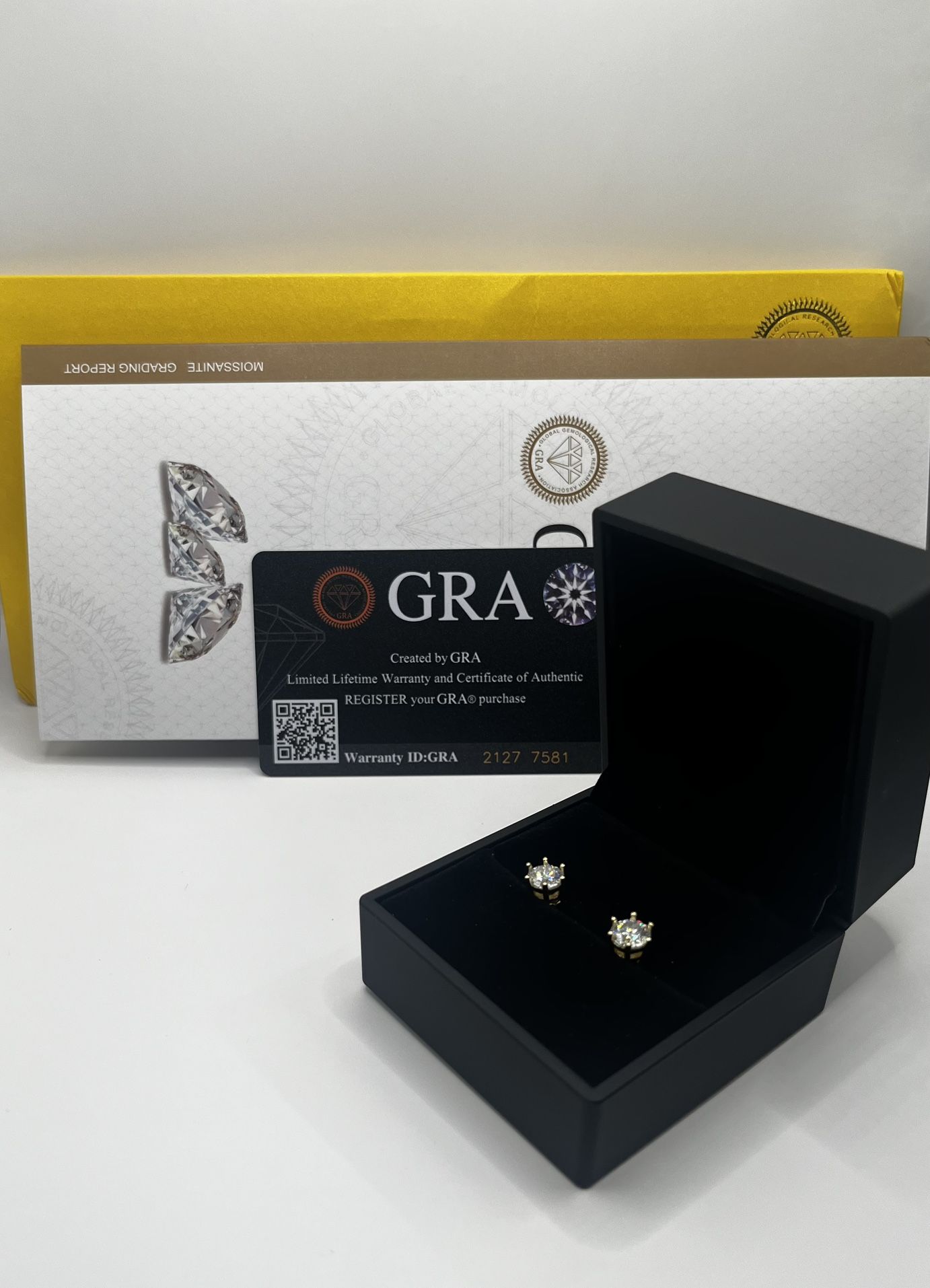 Diamond Stud Earrings💎 2 CTW Gold