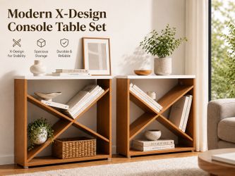 Modern X-Design Console Table Set – Strong