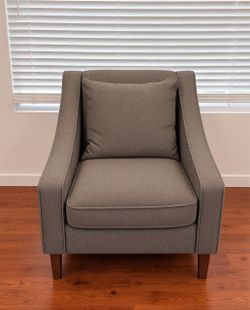 Gray Herringbone Upholstered Accent Chair