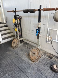 machine Olympic weights includes squat machine 4 -45and 2-35 $250