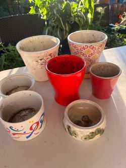 Assorted Ceramic Plant Pots.  Read description 1st