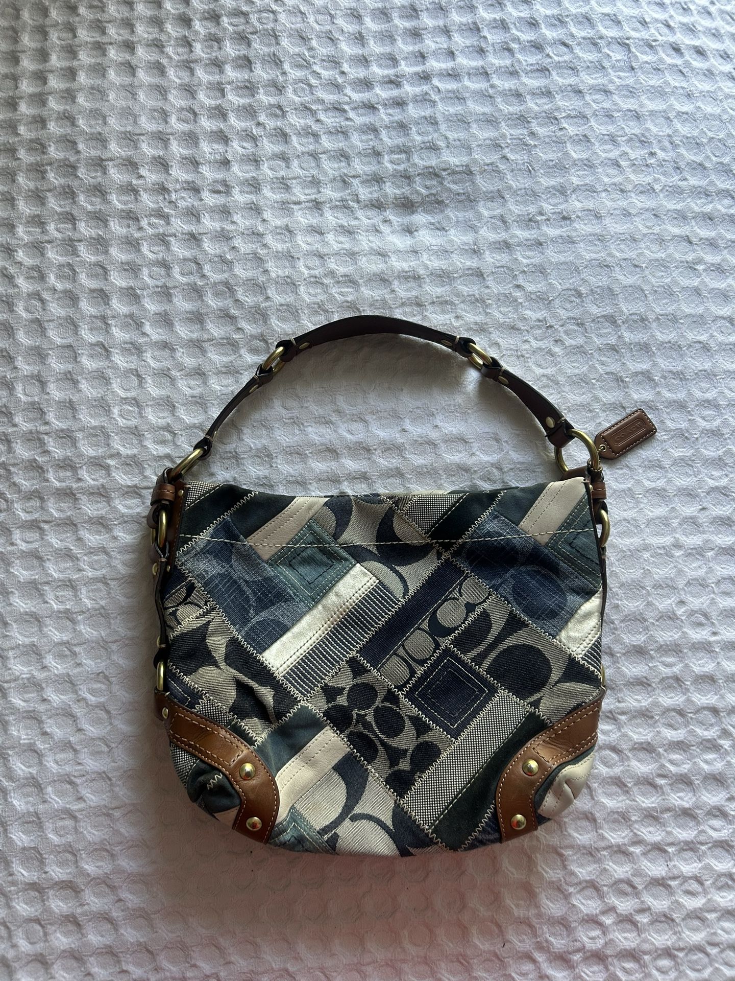 Coach Denim Patchwork Carly Hobo Bag