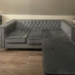 Grey Diamond Studded Couch 