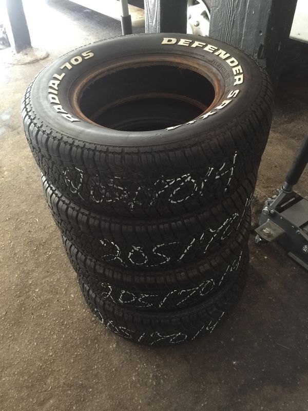 Four Good Used White Letter Tires For Sale 205 70 14 35 Each For