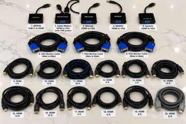Mixed Lot of HDMI Cables and Video Adapters