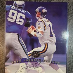 1997 Signed 8x10 Brad Johnson Leaf Signature Photo Card Tampa Bay Buccaneers Minnesota Vikings Auto