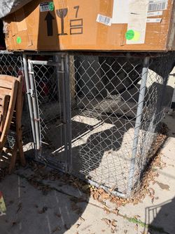 Chain Link Dog Kennel Panel with Gate
