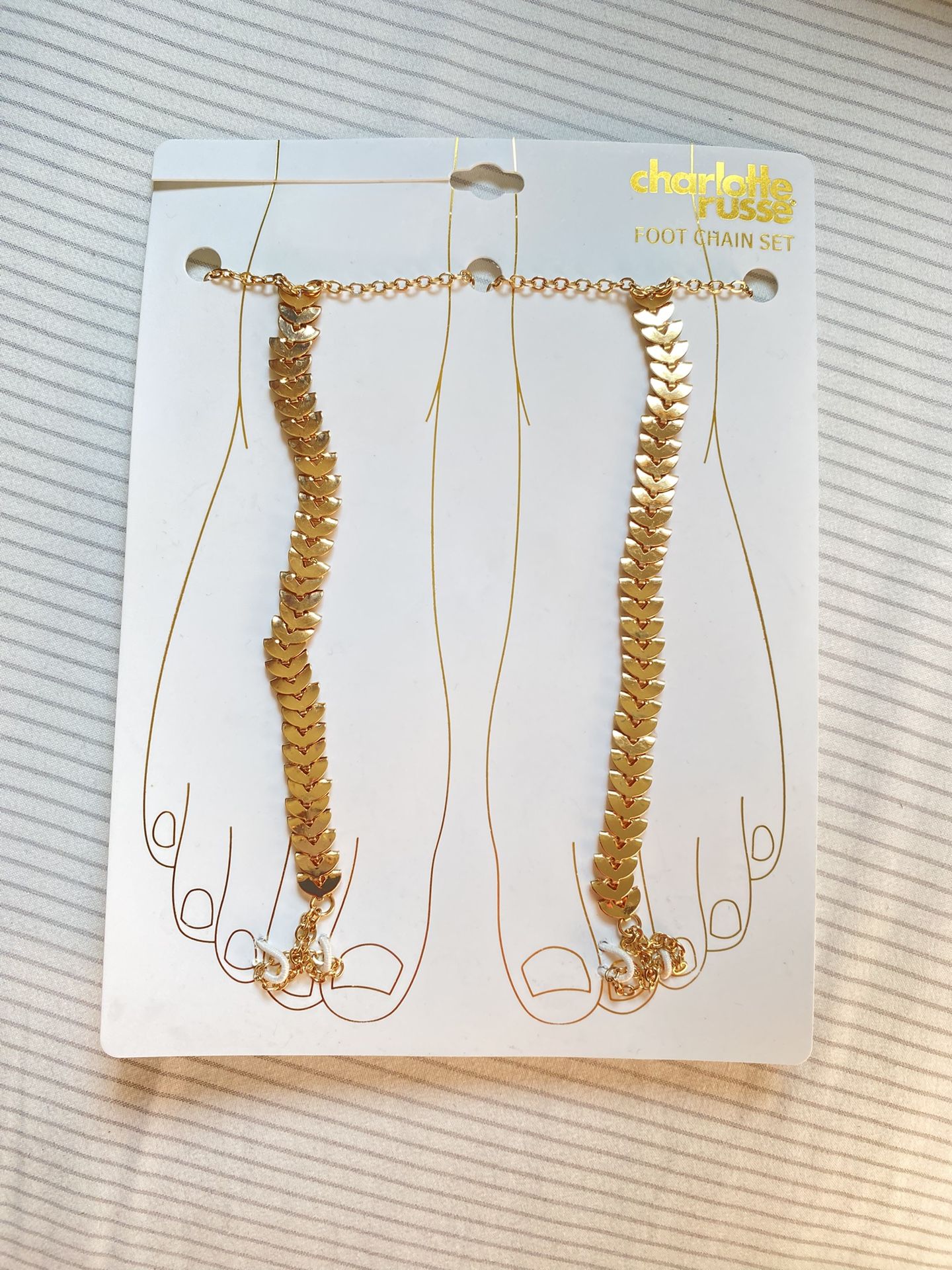 Gold Foot Chain Set