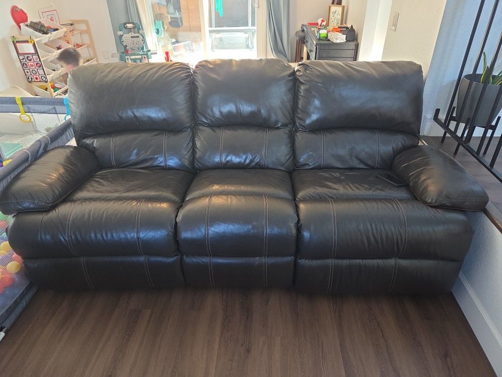 Leather Electric Reclining Couch