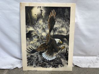 Vintage “Timberline Bald Eagle” Etching by Bill O’Neill 1982