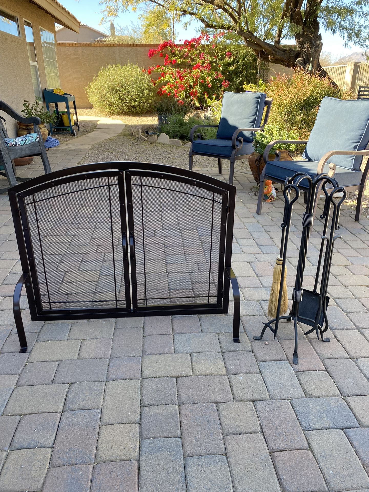 Free Fireplace Screen & Tools
