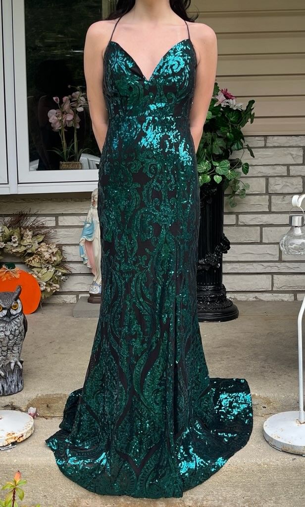 Green Sequin Formal Dress
