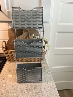 Galvanized wall organizer $15
