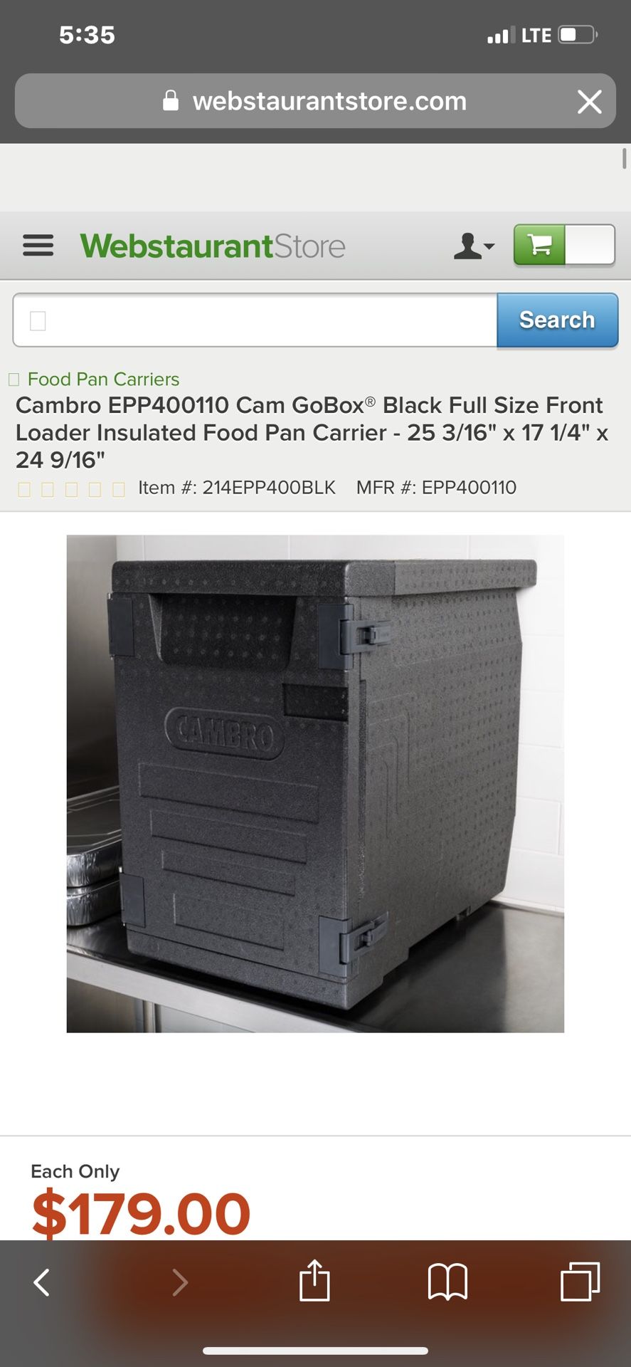 Top of the line almost brand new Cambro insulated boxes for food.