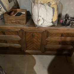 Antique Dresser And Mirror