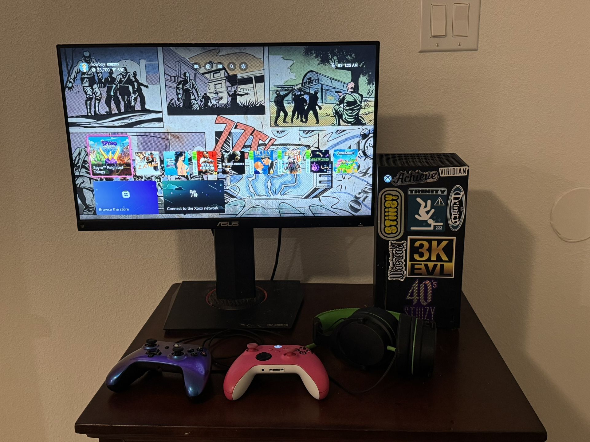 Xbox One Series X & Monitor Setup
