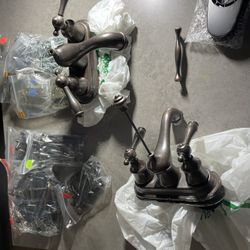 Oil Rubbed Bronze Bathroom Faucets - Set Of Two