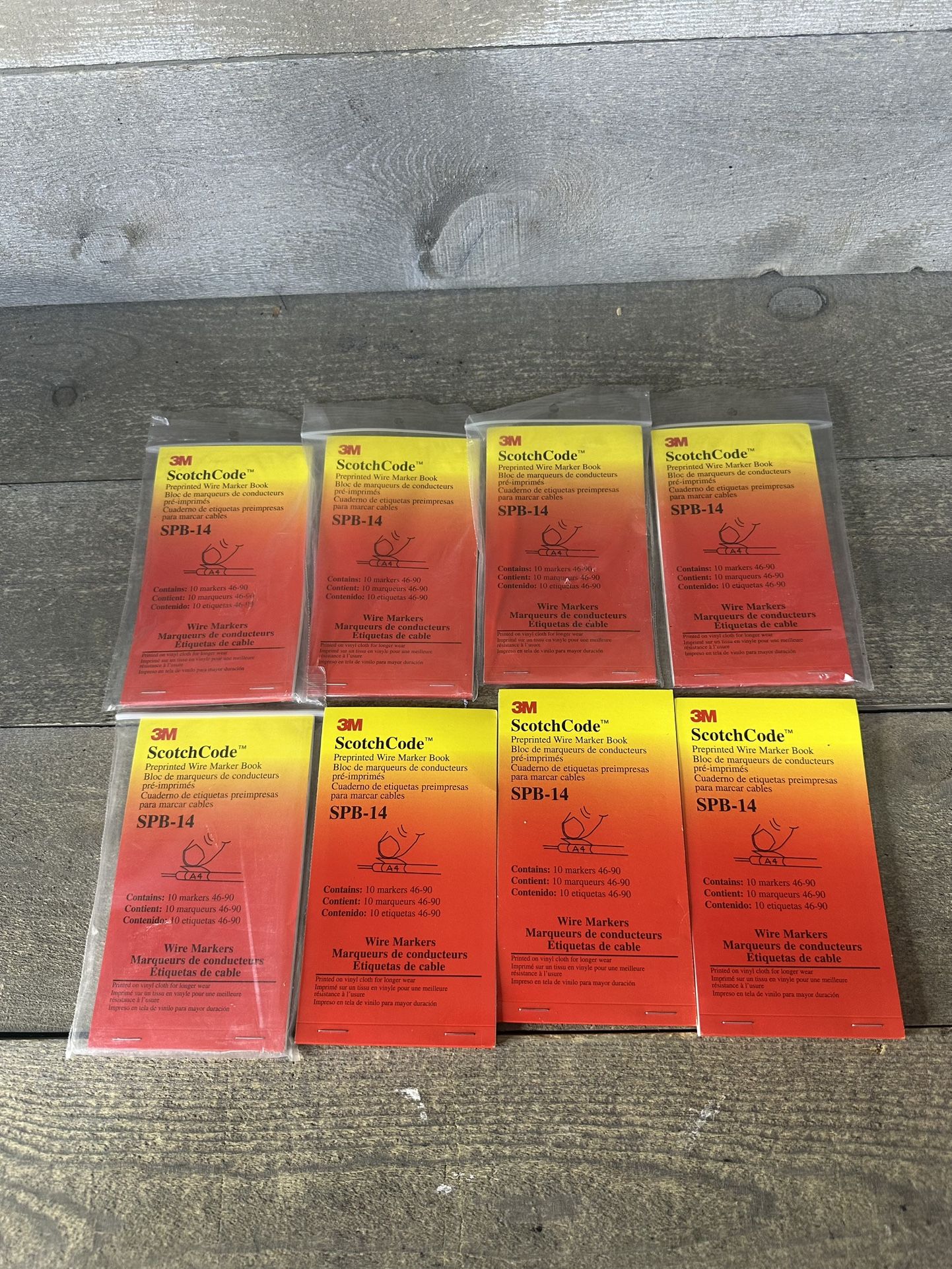 3M ScotchCode SPB-14 Wire Marker Book 8 Pack Vinyl Cloth White/Black 49963