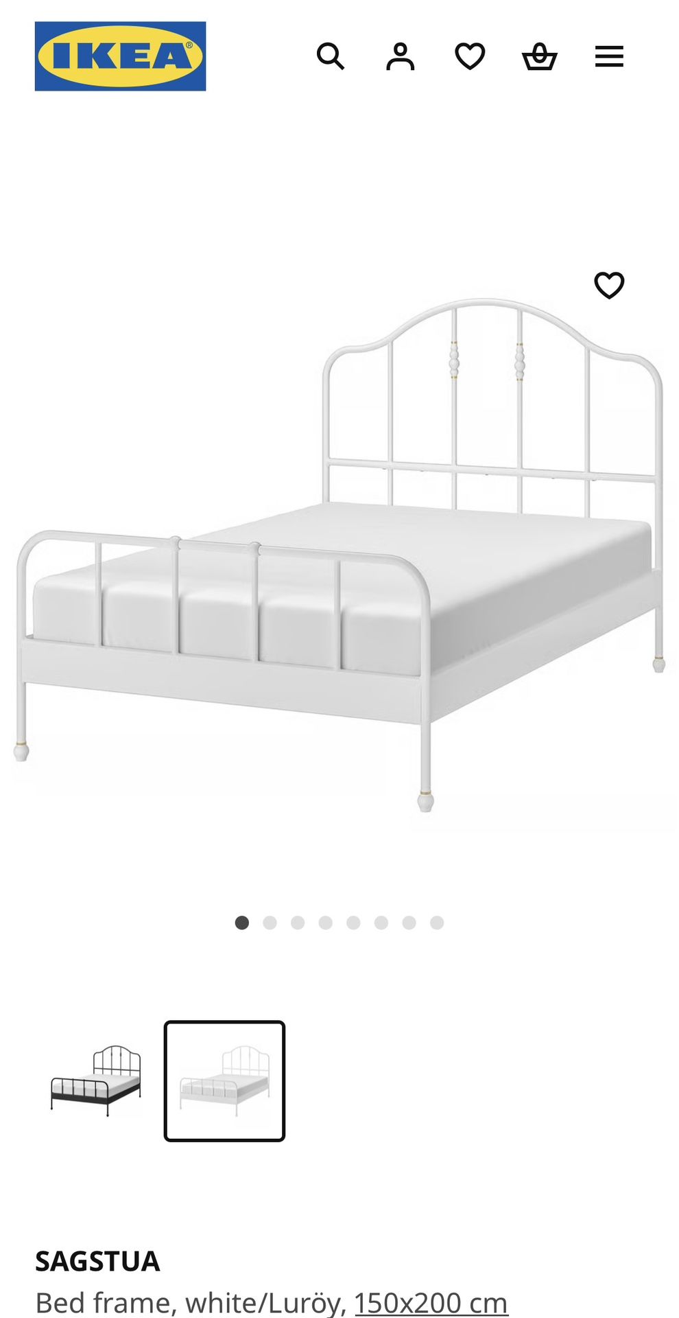 IKEA Sagusta White Bed frame
