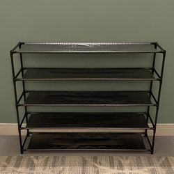 NEW!! Large (30"H x 39"L) LIGHTWEIGHT, 5-SHELF SHOE RACK - Fully-Assembled - posted price is firm.