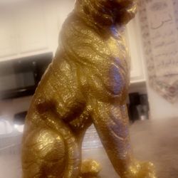 GOLD TIGER STATUE HOME DECOR
