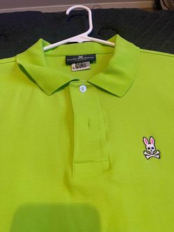 Psycho Bunny Neon Green Polo Shirt Large  or Medium