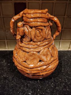 Handmade Terracotta Sculptured Vase