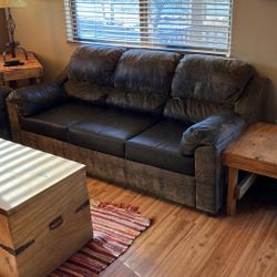Suede Queen Sleeper Sofa And Loveseat 