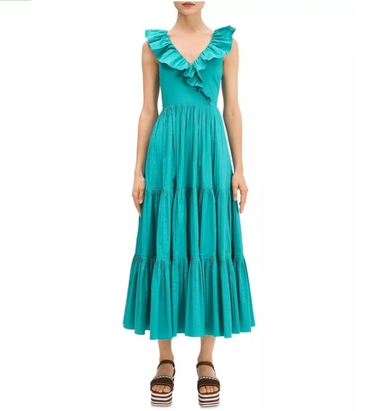NWT Kate Spade Poplin Ruffle Tiered Dress