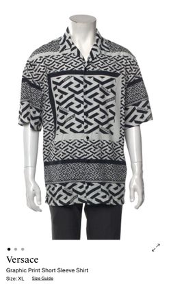 Men’s Print Black And White Versace Short Sleeve 