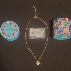 Fizz & Rizz Mystery Box Gold Plated Necklace W/ Cubic Zirconia
