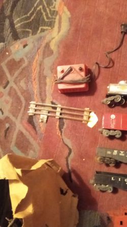 Lionel Model Train Cars with Track and Transformer