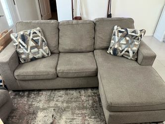 Gray / beige small sectional couch