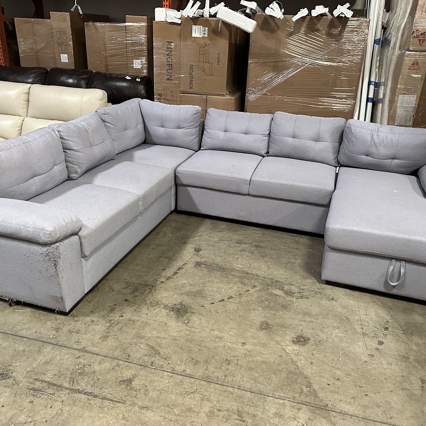 118” Wide Fabric Sectional: $250